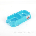 Double Plastic Bowls Puppy Food Cups Dog Bowl